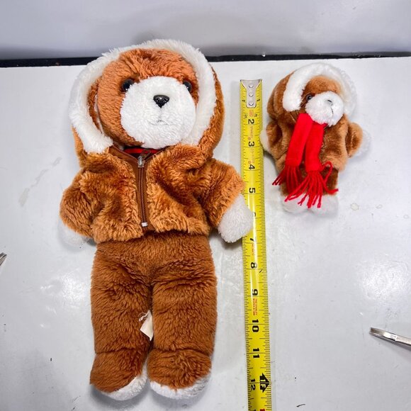 Vtg Avon Puppy Dogs Set of 2 Zippered Jacket Hood Stripe Shirt Scarf Plush - Picture 15 of 15